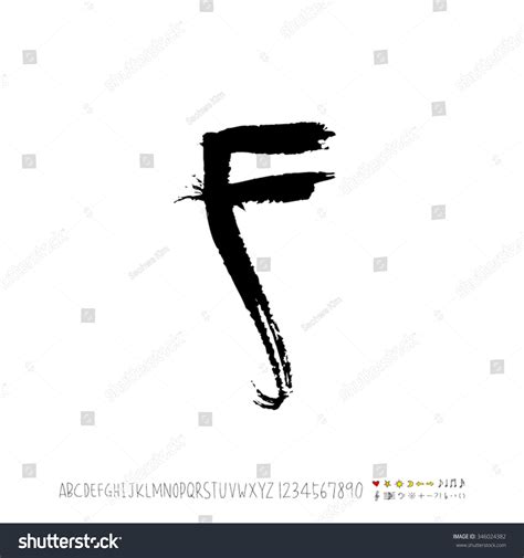 Hand Drawn Alphabet Illustration Calligraphy Vector Stock Vector (Royalty Free) 346024382 ...