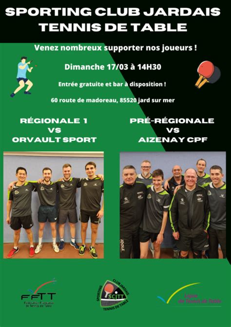 Matchs Tennis De Table Site De La Commune De Jard Sur Mer