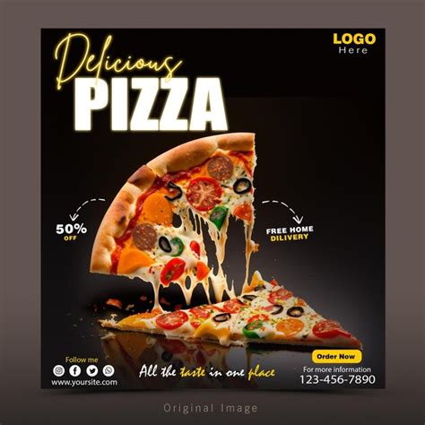 Premium Psd Food Menu And Delicious Pizza Social Media Banner Template