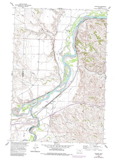 Bighorn Topographic Map Mt Usgs Topo Quad B