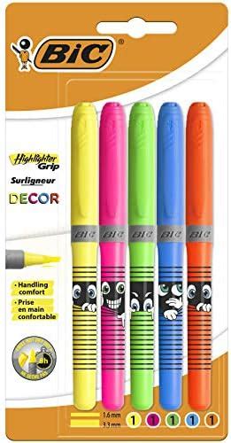 Bic Highlighter Grip Decor Highlighter Pens Line Width To Mm