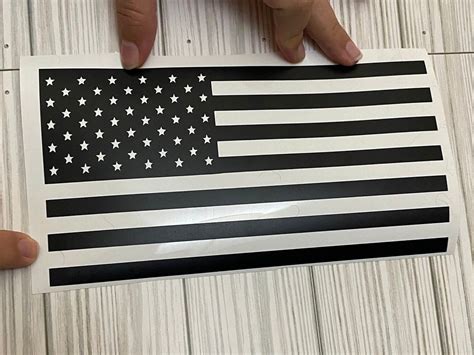 Black Vinyl American Flag Window Decal Patriotic Car Sticker Usa Pride