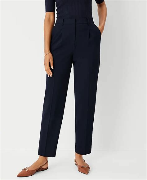 The High Rise Pleated Taper Pant In Seasonless Stretch