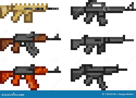 Pixel Art Gun Revolver Vintage Royalty Free Stock Photo Cartoondealer