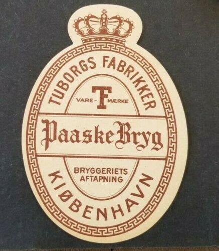 Denmark Danmark Very Old Tuborg Easter Beer Label Antique Price