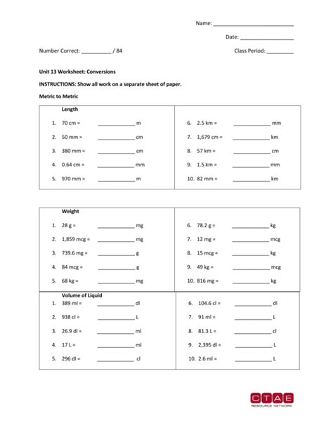 43 Metric Conversion Worksheet With Answers Worksheet Master