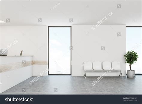 White Hospital Lobby Reception Desk White Stock Illustration 758441221