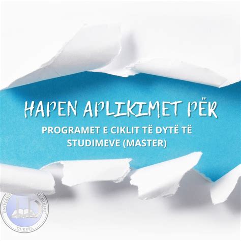 Hapen aplikimet për programet e ciklit të dytë të studimeve