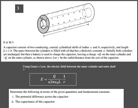 SOLVED E M A Capacitor Consists Of Two Conducting Coaxial