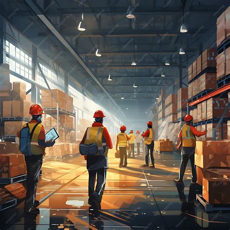 Premium AI Image | Illustration safety protocols in a warehouse