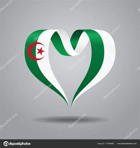 Algerian Flag Heart Shaped Ribbon Vector Illustration Stock Vector Image By ©khvost 173348962