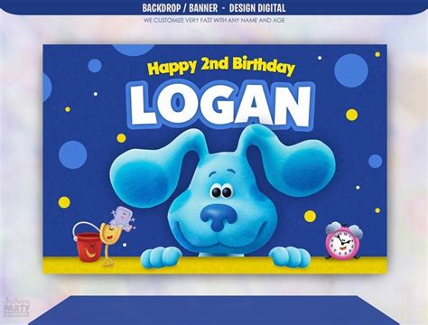 Blue S Clues Birthday Banner Blues Clues Backdrop Etsy