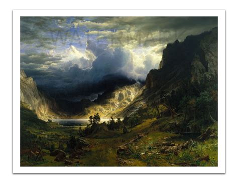 Albert Bierstadt A Storm In The Rocky Mountains Painting X