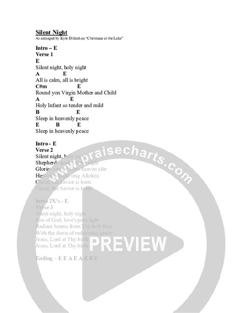 Silent Night Chords PDF Kyle Dillard Lake Forest Church Band