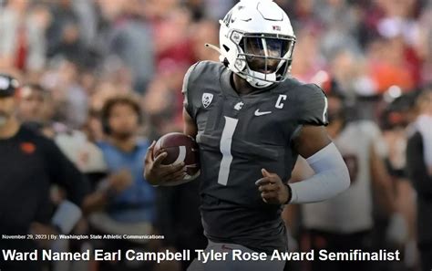 Ward Named Earl Campbell Tyler Rose Award Semifinalist KOZE