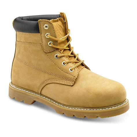 Classic Honey Nubuck Leather Goodyear Welted Sbp Mens Safety Boots