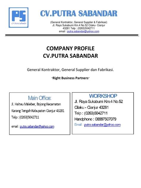 Contoh Company Profile Kontraktor Company Profile Perusahaan Konstruksi Dan Kontraktor Company