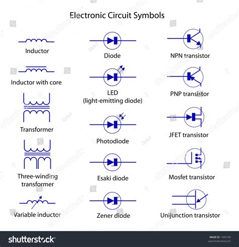 Electronic Circuit Symbols 库存矢量图（免版税）1445109 Shutterstock