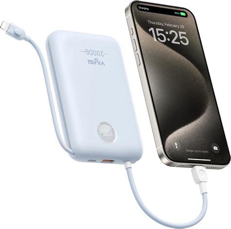 Charmast Mini Power Bank Mah Con Cavi Integrati Rimovibile W