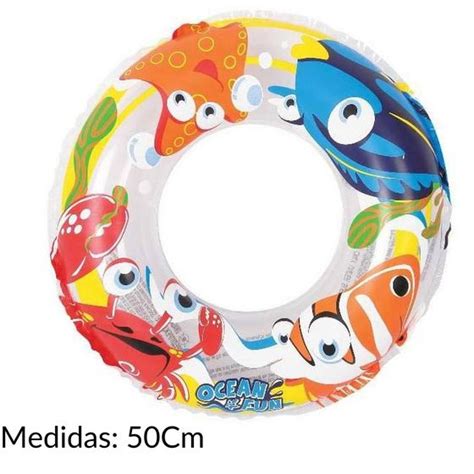 Boia Circular Colorida Infl Vel Infantil Transparente Fundo Do Mar