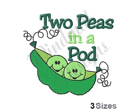 Two Peas in A Pod Machine Embroidery Design. - Etsy