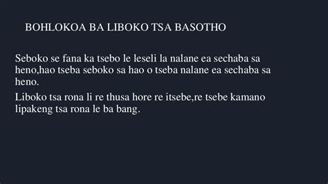 Liboko Tsa Basotho Pptx