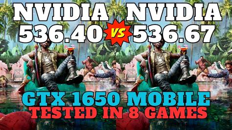 Nvidia Drivers 536 40 Vs 536 67 Gtx 1650 Mobile Tested In 8 Games