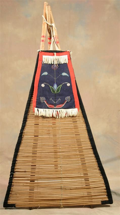 Blackfoot Teepee Backrest With Original Poles Early 20th Century