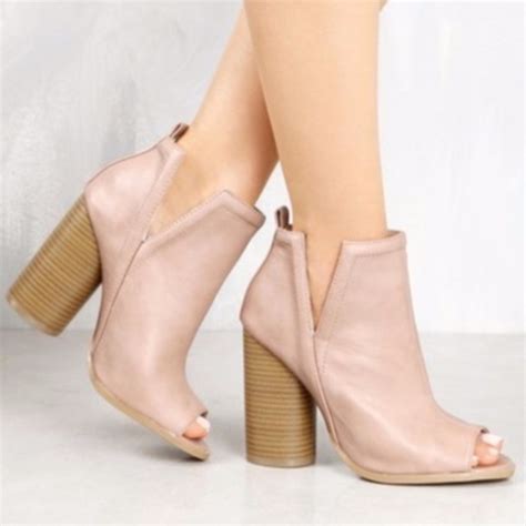 Shoes Jaxton Peep Toe Bootie Nude Poshmark