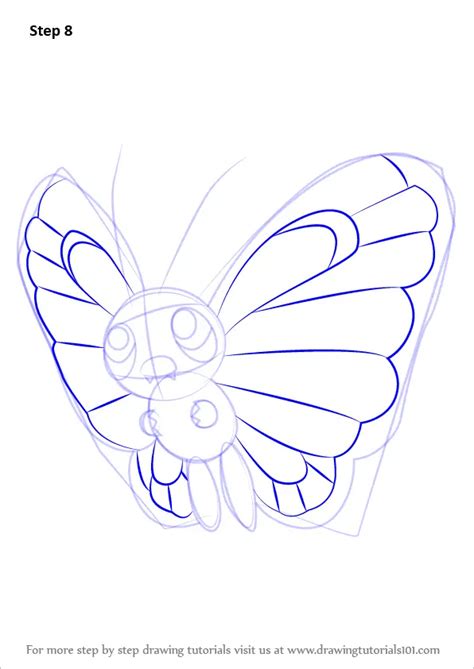 Learn How To Draw Butterfree From Pokemon Pokemon Step By Step