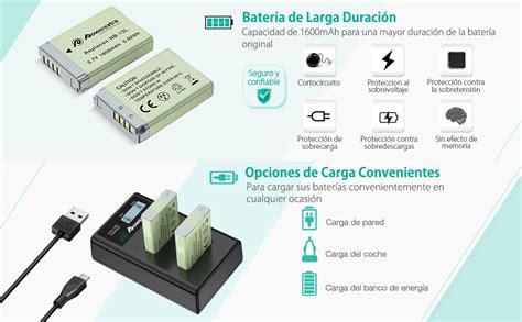 Powerextra Reemplazo Canon NB 13L 2 X Baterías con Cargador Inteligente