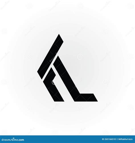 Abstract Initial Letter FL Or LF Logo In Black Color Isolated In White