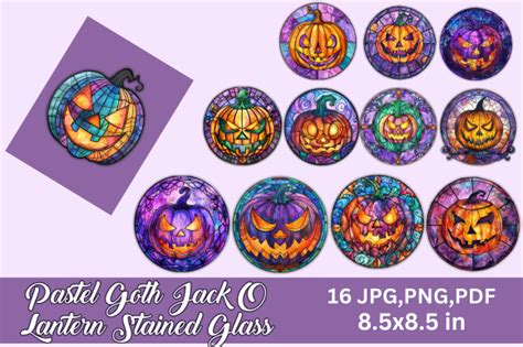 Pastel Goth Jack O Lantern Stained Glass Graphic By Tshirtado