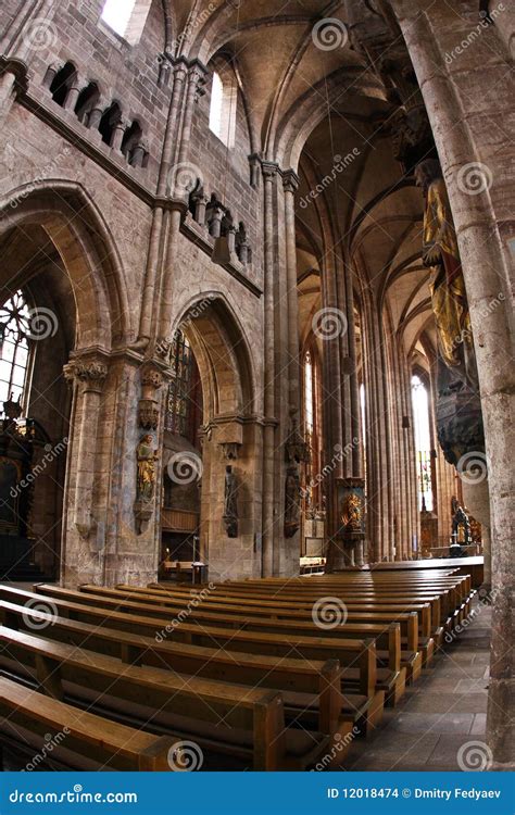 Interior of St Lawrence Church in Nurnberg Stock Photo - Image of ...