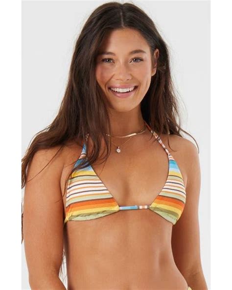 Roxy Mini Tiki Triangle String Bikini Top In Orange Lyst