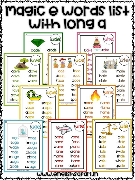 Phonics Words List Magic Esilent Ebossy E Words Etsy