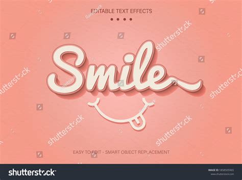 Smile Text Vector Effect Simple Background Stock Vector Royalty Free