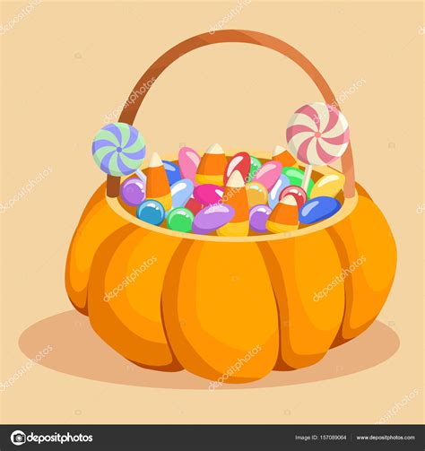 Halloween Candy Basket Vector Stock Vector Image By ©anitnov 157089064