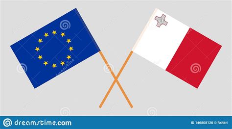 Malta And EU The Maltese And European Flags Official Colors Correct