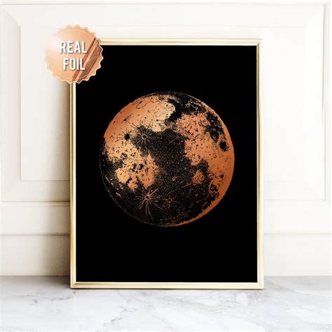 Copper Wall Art Moon Print Real Copper Foil Moon Galaxy - Etsy Australia