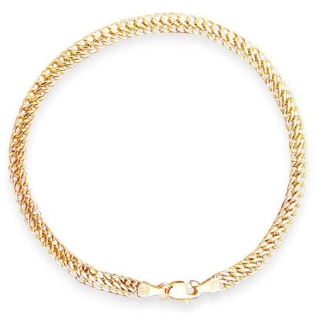 Pulseira De Ouro 18k Feminina Malha Italiana 19cm 2 3gr