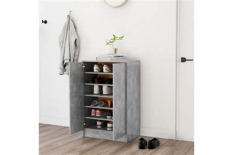 Be Basic skoskab 60x35x92 cm spånplade betongrå Grå Opbevaring Trademax