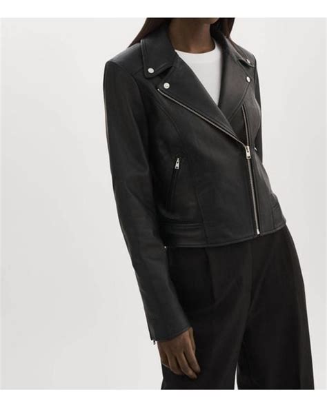 Lamarque Kelsey Leather Biker Jacket In Black Lyst