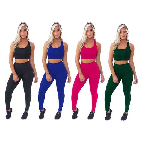 1 Conjunto Calça Legging e Top Fitness Roupas Femininas Para Academia