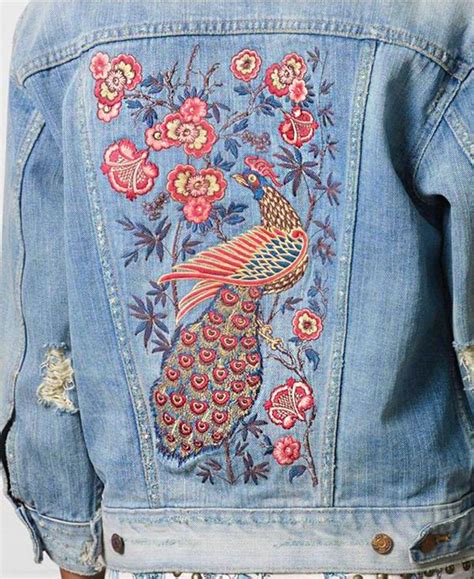 вышивка на джинсовой куртке | Embroidered jean jacket, Embroidered ...