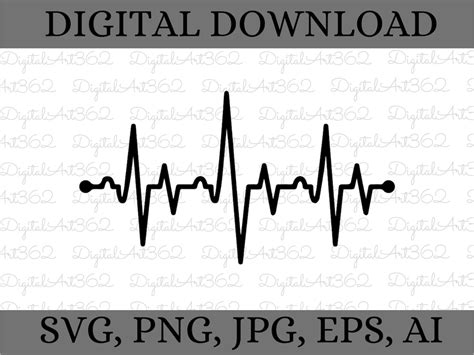 Herzschlag Linie Svg Dateien Ekg Ekg Schnitt Dateien Etsyde