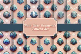 Nude Blue Diamonds Graphic By Fun Digital Creative Fabrica