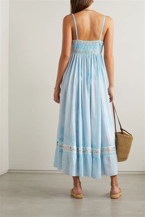 Buy Loveshackfancy King Crochet Trimmed Embroidered Cotton Voile Midi