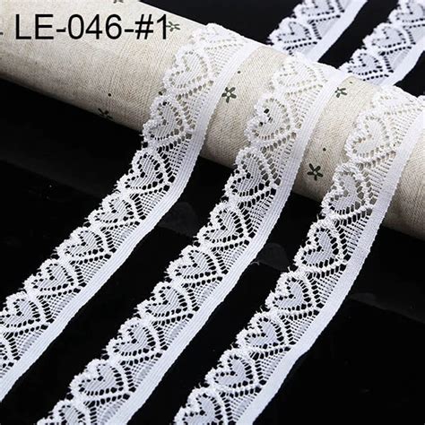 White Crocheted Lace Trim 20yards Lot Polyester Lace Ribbon Heart