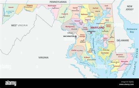 Mapa De Maryland Y Sus Condados